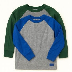 Gap Gray and Blue Raglan Long Sleeve Shirt